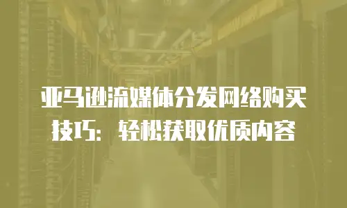 亚马逊流媒体分发网络购买技巧：轻松获取优质内容