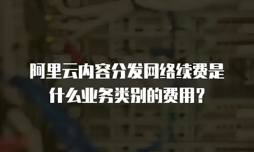 阿里云内容分发网络续费是什么业务类别的费用？