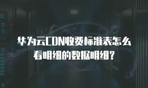 华为云CDN收费标准表怎么看明细的数据明细？