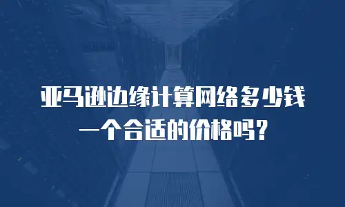 亚马逊边缘计算网络多少钱一个合适的价格吗？