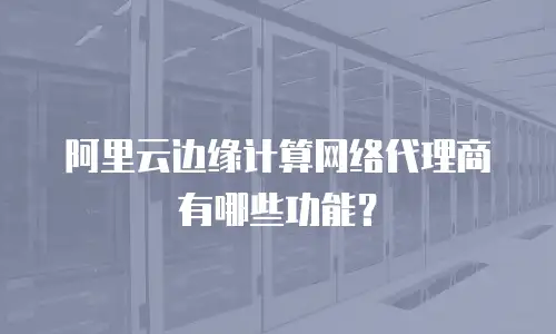 阿里云边缘计算网络代理商有哪些功能？
