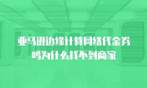 亚马逊边缘计算网络代金券吗为什么找不到商家