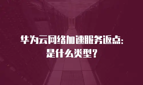 华为云网络加速服务返点：是什么类型？