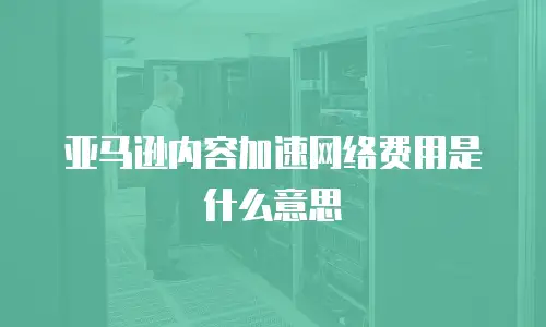亚马逊内容加速网络费用是什么意思