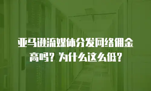 亚马逊流媒体分发网络佣金高吗？为什么这么低？