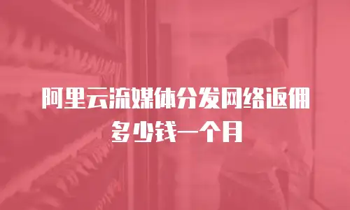 阿里云流媒体分发网络返佣多少钱一个月