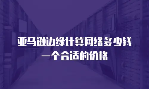 亚马逊边缘计算网络多少钱一个合适的价格