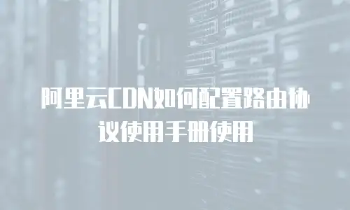 阿里云CDN如何配置路由协议使用手册使用
