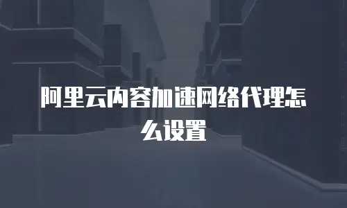 阿里云内容加速网络代理怎么设置