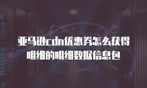 亚马逊cdn优惠券怎么获得明细的明细数据信息包