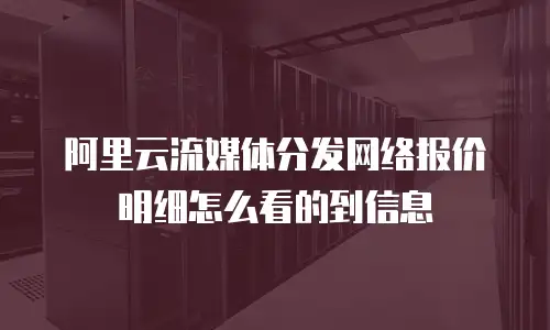 阿里云流媒体分发网络报价明细怎么看的到信息