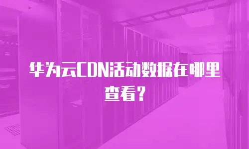 华为云CDN活动数据在哪里查看？