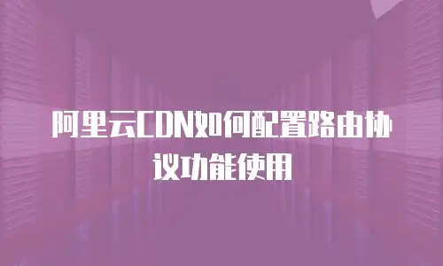 阿里云CDN如何配置路由协议功能使用