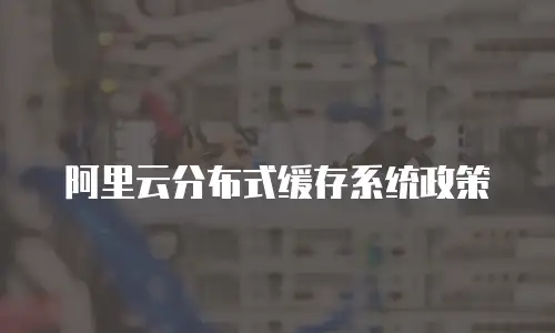 阿里云分布式缓存系统政策