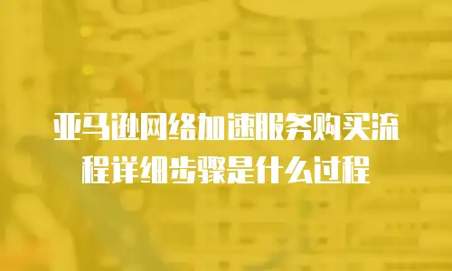 亚马逊网络加速服务购买流程详细步骤是什么过程
