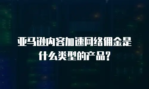 亚马逊内容加速网络佣金是什么类型的产品?