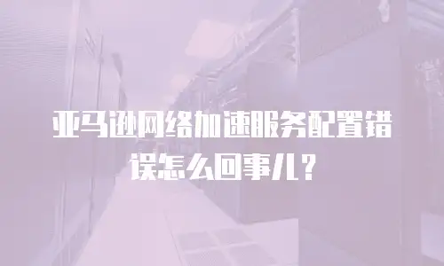 亚马逊网络加速服务配置错误怎么回事儿？