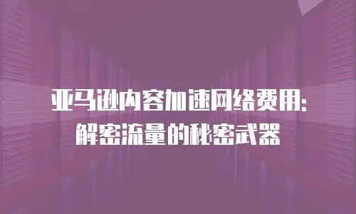 亚马逊内容加速网络费用: 解密流量的秘密武器