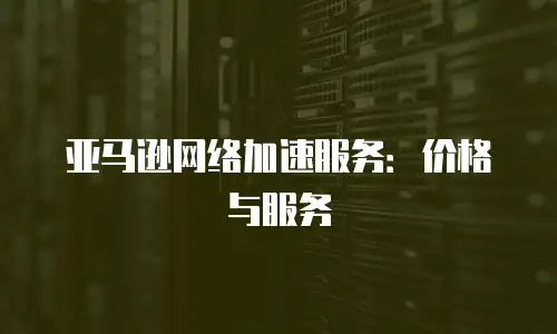 亚马逊网络加速服务：价格与服务