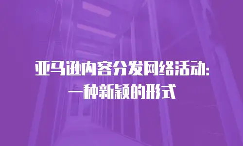 亚马逊内容分发网络活动：一种新颖的形式