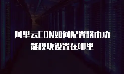 阿里云CDN如何配置路由功能模块设置在哪里