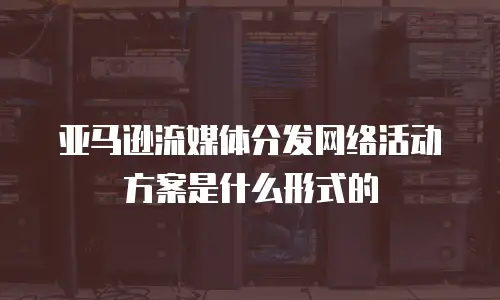 亚马逊流媒体分发网络活动方案是什么形式的