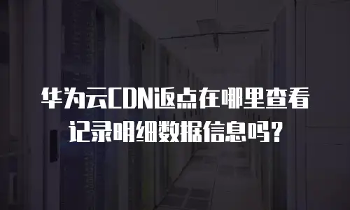 华为云CDN返点在哪里查看记录明细数据信息吗？