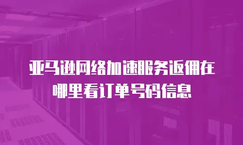 亚马逊网络加速服务返佣在哪里看订单号码信息