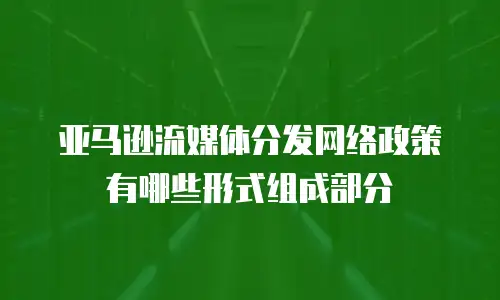 亚马逊流媒体分发网络政策有哪些形式组成部分