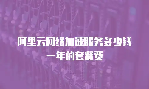 阿里云网络加速服务多少钱一年的套餐费
