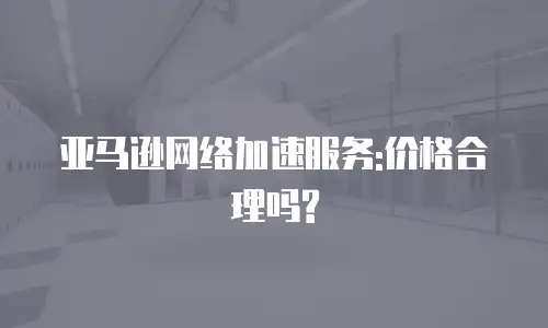 亚马逊网络加速服务:价格合理吗?