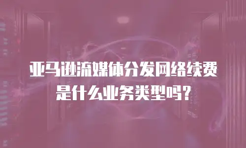 亚马逊流媒体分发网络续费是什么业务类型吗？