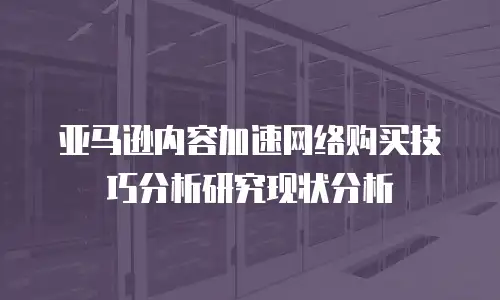 亚马逊内容加速网络购买技巧分析研究现状分析