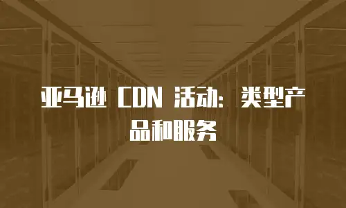 亚马逊 CDN 活动：类型产品和服务