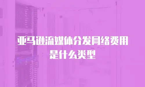 亚马逊流媒体分发网络费用是什么类型