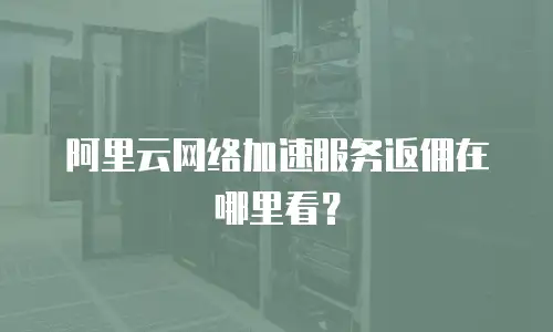 阿里云网络加速服务返佣在哪里看？