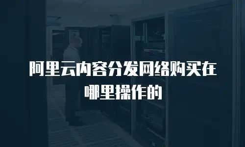 阿里云内容分发网络购买在哪里操作的
