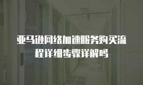 亚马逊网络加速服务购买流程详细步骤详解吗