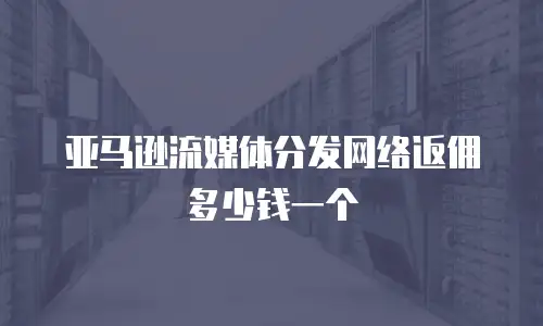 亚马逊流媒体分发网络返佣多少钱一个