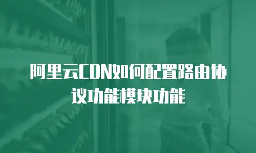 阿里云CDN如何配置路由协议功能模块功能
