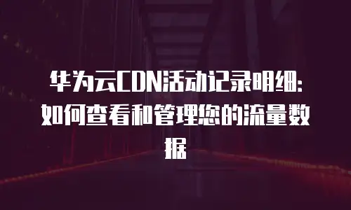华为云CDN活动记录明细：如何查看和管理您的流量数据