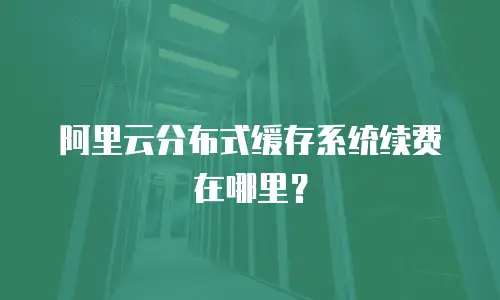 阿里云分布式缓存系统续费在哪里？