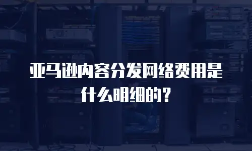亚马逊内容分发网络费用是什么明细的？