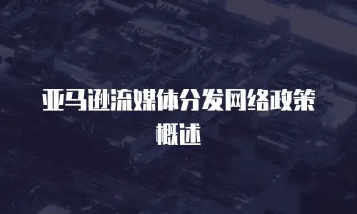 亚马逊流媒体分发网络政策概述