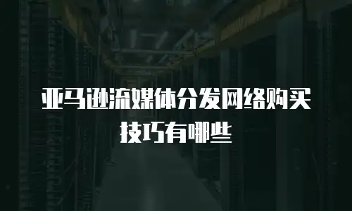 亚马逊流媒体分发网络购买技巧有哪些