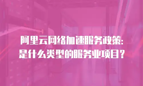 阿里云网络加速服务政策：是什么类型的服务业项目？