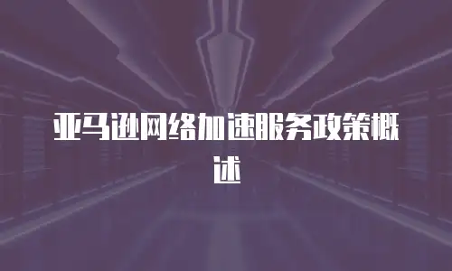 亚马逊网络加速服务政策概述