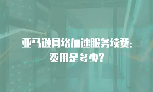 亚马逊网络加速服务续费：费用是多少？