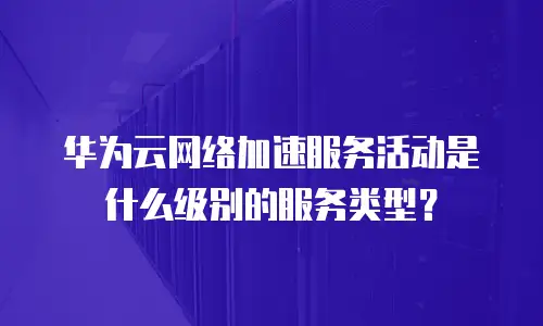 华为云网络加速服务活动是什么级别的服务类型？