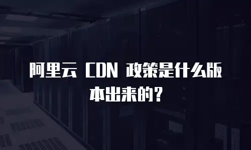阿里云 CDN 政策是什么版本出来的？